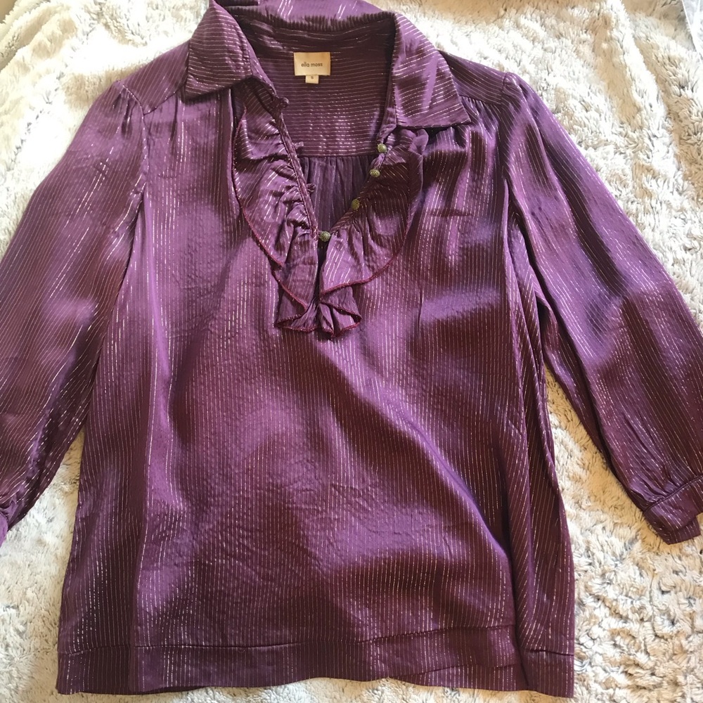 Ella Moss purple silk blouse